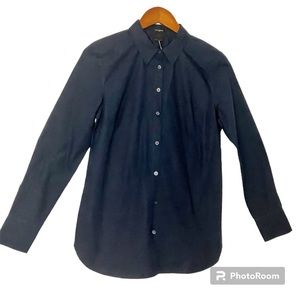 Anne Taylor Business Navy Button-up